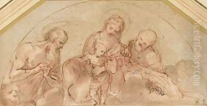 The Holy Family with Saint Jerome study for a lunette