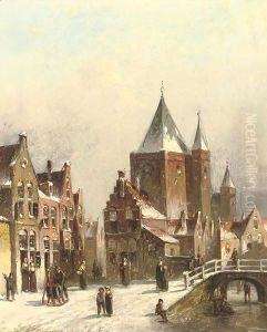 Haarlem in winter by Pieter Gerard Vertin