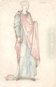 Costume design for Morgan le Fay in J.Comyns Carr's play 'King Arthur' by Sir Edward Coley Burne-Jones