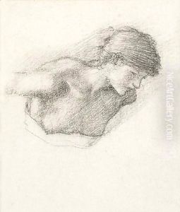 Figure study for 'Love's Wayfaring' or 'The Car of Love' by Sir Edward Coley Burne-Jones