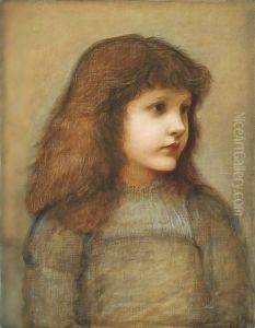 Portrait of Gertie Lewis, half-length by Sir Edward Coley Burne-Jones