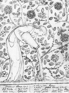 Study for a girl watering roses