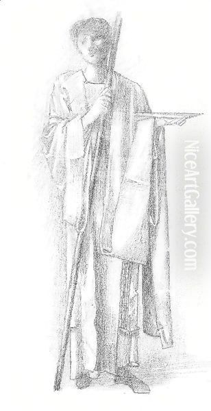 Study for an Angel in 'Galahad at the Shrine' for the Holy Grail tapestries - view 1