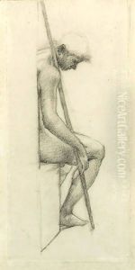 Study from the nude for a sleeping guard in 'The Council Chamber' in the Briar Rose series