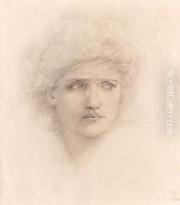 Study of a woman's head for 'The Finding of Medusa' by Sir Edward Coley Burne-Jones