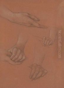 Study of hands for the portrait of Amy Gaskell