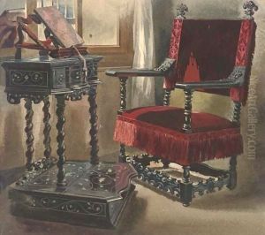 A chair in Edward Cheney's room in the Palazzo Corner Spinelli, Venice by Thomas Hartley Cromek