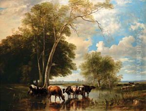 Evening in the Meadows by Thomas Sidney Cooper