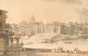 View of the Regola from Trastevere, with the Collegio Ecclesiastico