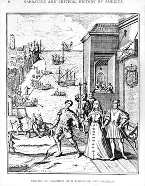 Parting of Columbus with Ferdinand and Isabella - view 1