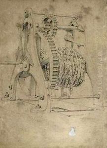 Winch or 'crab' mechanism for winding chains by John Cooke Bourne