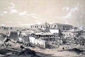 Building the Stationary Engine House, Camden Town by John Cooke Bourne