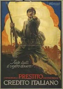 Italian advertisement for war bonds by Mario Borgoni