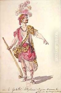 Costume design for a performance in Paris in 1762 of Lully's opera 'Acis et Galatee' by Nicolas Boquet