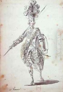 Costume for Rinaldo in the opera 'Rinaldo and Armida' performed in 1761 by Nicolas Boquet