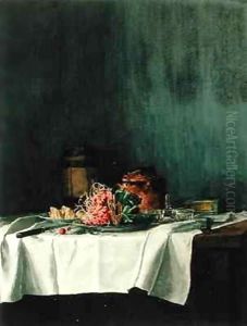 Still Life with Radishes and Pate by Leon Bonvin