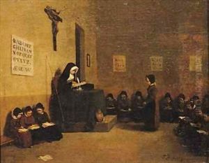 The School Mistress by Leon Bonvin