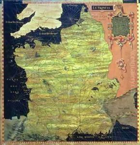 Map of Sixteenth Century France by Egnazio Stefano and Danti Bonsignori