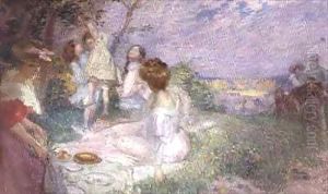 The Picnic by Auguste-Frederic Bonnet