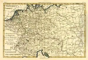Germany, Bohemia and Hungary, with part of Poland by Charles Marie Rigobert Bonne