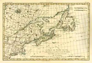 Eastern Canada, Newfoundland, Nova Scotia and St John Island by Charles Marie Rigobert Bonne