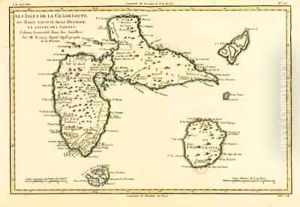 The Islands of Guadeloupe, Marie-Galante, La Desirade, and the Isles des Saintes, French colonies in the Antilles by Charles Marie Rigobert Bonne