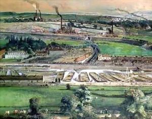 Industrial landscape in the Blanzy coal field, Saone-et-Loire by Ignace Francois Bonhomme