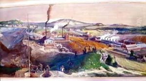 Industrial landscape in the Blanzy coal field, Saone-et-Loire 3 by Ignace Francois Bonhomme