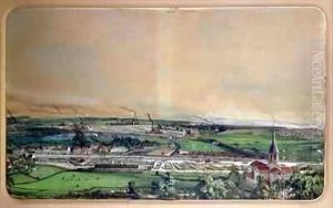 Industrial landscape in the Blanzy coal field, Saone-et-Loire 4 by Ignace Francois Bonhomme