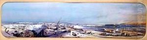 Industrial landscape in the Blanzy coal field under snow, Saone-et-Loire by Ignace Francois Bonhomme