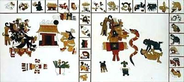 Hieroglyphic manuscript depicting the god Chuacohuati - view 1