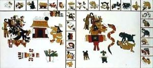 Hieroglyphic manuscript depicting the god Chuacohuati by D.K. Bonatti