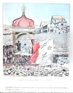 Festival gathering in Tananarive with Queen Ranavalona III (1862-1917) by Louis Bombled