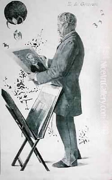 Edmond Huot de Goncourt (1822-96), cover illustration from 'La Revue Illustree' - view 1