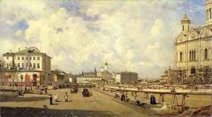 View of the Christ Saviour Cathedral in Moscow by Aleksei Petrovich Bogolyubov