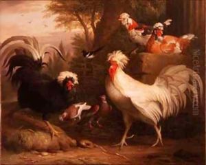 Cockerels and Pigeons by Giovanni Boggi