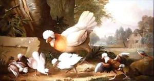 Poultry and Pigeons in a Landscape by Giovanni Boggi