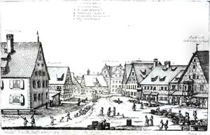 German Market town by Johann Alexander Boener