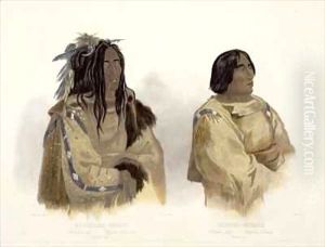 Mehkskeme-Sukahs, Blackfoot Chief and Tatsicki-Stomick, Piekann Chief by Karl Bodmer