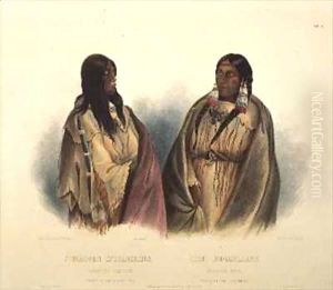 Woman of the Snake-Tribe and Woman of the Cree-Tribe by Karl Bodmer