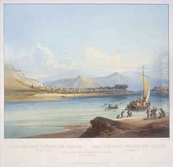 Camp of the Gros Ventres of the Prairies on the Upper Missouri 3 - view 1