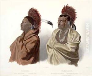 Massika, a Saki Indian, and Wakusasse, a Musquake Indian by Karl Bodmer