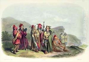 Saukie and Fox Indians by Karl Bodmer
