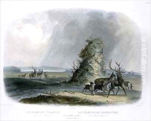 The Elkhorn Pyramid on the Upper Missouri by Karl Bodmer