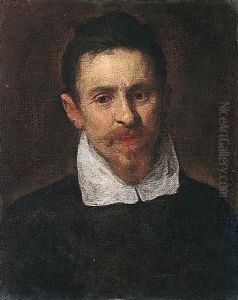 Portrait Of A Bearded Man, Head And Shoulders by Palma Vecchio (Jacopo Negretti)