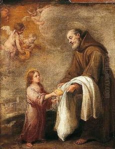 San Felix De Cantalicio With The Infant Christ by Bartolome Esteban Murillo