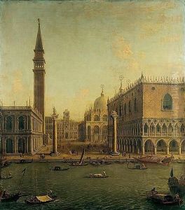 Venice, A View Of The Bacino Di San Marco With The Piazzetta And The Palazzo Ducale Looking North Towards The Torre Dell' Orologio by Antonio Joli