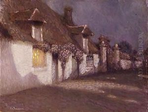 Les Chaumieres Au Clair-De-Lune by Henri Eugene Augustin Le Sidaner