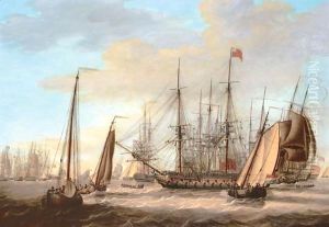 The British Fleet Off The Dutch Coast by Engel Hoogerheyden