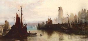 Harbour At Dusk by William Callow
